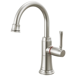 Brizo® 61358LF-H-SS Instant Hot Faucet, 1 gpm Flow Rate, Swivel Spout, Stainless, 1 Handles, Import