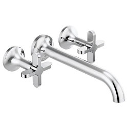 Brizo® T70475-PCLHP Odin® Wall Mount Tub Filler, 9.3 gpm Flow Rate, 7-7/8 in Center, Polished Chrome, 2 Handles, Import, Commercial/Residential