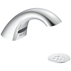 Commercial 590-TFHGMHDF HDF® Battery Lavatory Faucet, 0.5 gpm Flow Rate, 2.375 in H Spout, 1 or 3 Faucet Holes, Chrome