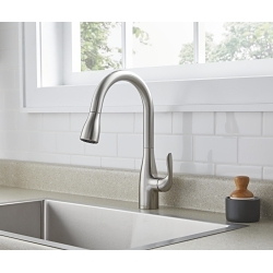 Gerber® G0040164SS Viper Single Handle Kitchen Faucet, 1.75 gpm Flow Rate, Stainless Steel, 1 Handles, 1, 3 Faucet Holes