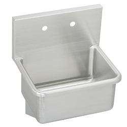 Just Manufacturing A18665-2-J Service Sink, Rectangular Shape, 29-3/4 in H x 18-1/2 in W x 23 in L, Wall Mounting, 304 Stainless Steel, Buffed Satin, Domestic