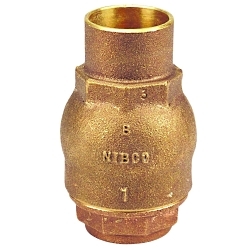NIBCO® Ring Check® NJ7P00C S-480 In-Line Lift Check Valve, 1-1/2 in Nominal, Solder End Style, Bronze Body, Domestic
