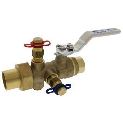 NIBCO® NMF118B88 S-1805-LF Manual/Fixed Orifice Circuit Balancing Valve With Ports, 3/4 in Nominal, C End Style, 0.8 to 7.25 gpm Flow Rate, DZR Brass Body, Import