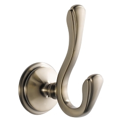 Brizo® Charlotte® Robe Hook, 2 Hooks, 2-3/8 in OAW x 4-1/8 in OAD x 5 in OAH, Import