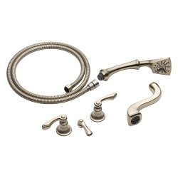 Brizo® T70385-BN Charlotte® 2-Handle Freestanding Tub Filler Trim, 9.38 in L x 13-1/4 in W x 10-1/8 in H, Brass, Brushed Nickel, Domestic