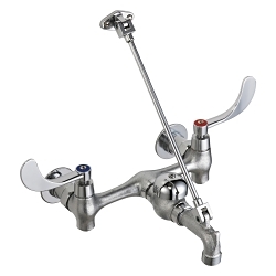 DELTA® 28C9LH Service Sink Faucet, Wall Mount, 2 Handles, 8 in Center, Rough Chrome