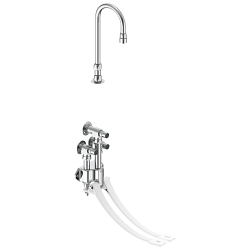 DELTA® 54T5332A Double-Pedal Surgeon Scrub-Up Valve With Inlet Stops, 1.5 gpm Flow Rate, Polished Chrome, Import, Commercial