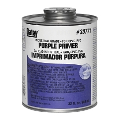 Oatey® 30771 Industrial Grade Primer, For Use With PVC and CPVC Pipe and Fittings, Purple, 32 oz Container