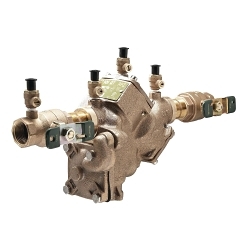 WATTS® 0792032 LF909 Reduced Pressure Zone Assembly, 1 in Nominal, FNPT End Style, Quarter-Turn Ball Valve, Cast Copper Silicon Alloy Body, Domestic