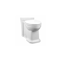 DXV Fitzgerald® Toilet Bowl With Slow Close Toilet Seat, Elongated Shape, 12 in Rough-In, 16-1/2 in H Rim, 2 in Trapway