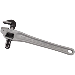 Reed 02202 Heavy Duty Offset Pipe Wrench, 1/4 to 2 in, 14 in OAL, Hook Jaw, Titanium Aluminum Alloy Handle