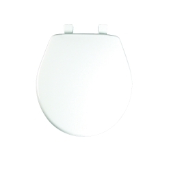 Bemis® 730SL 000 Heavy Duty Toilet Seat With Cover, Round Bowl, Closed Front, Plastic, White, Slow Close Hinge, Domestic