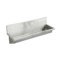 Elkay® EWMA96204 Handwash Sink, Rectangle Shape, 20 in W x 8 in D x 96 in H, Wall Mount, Stainless Steel, Buffed Satin, Domestic