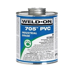 Weld-On® 705™ 10090 Low VOC Medium Body Solvent Cement With Applicator Cap, 1 qt Container, Gray