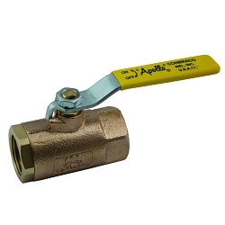 Apollo™ 701012741 70-100 2-Piece In-Line Ball Valve, 1/4 in Nominal, FNPT End Style, Bronze Body, Standard Port, PTFE Softgoods, Domestic