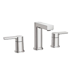 Moen® 84629 84629 Rinza™ Faucet, Chrome, 2 Handles, Push-Down Drain, 1.2 gpm Flow Rate