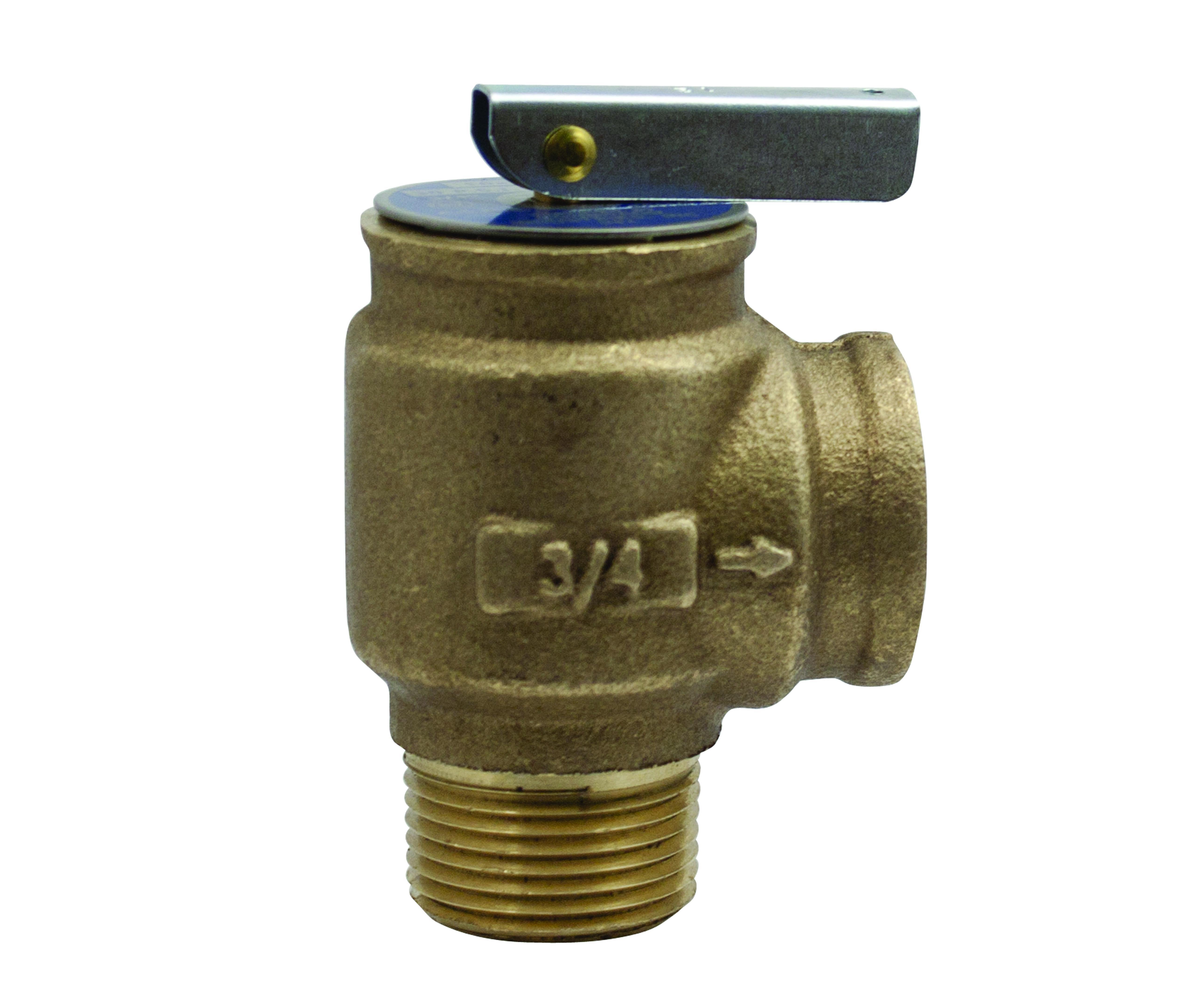 Apollo™ 1040805 10-400 Uni-Body Safety Relief Valve, 3/4 in Nominal, MNPT x FNPT End Style, 30 psi Pressure, Bronze Body, Domestic