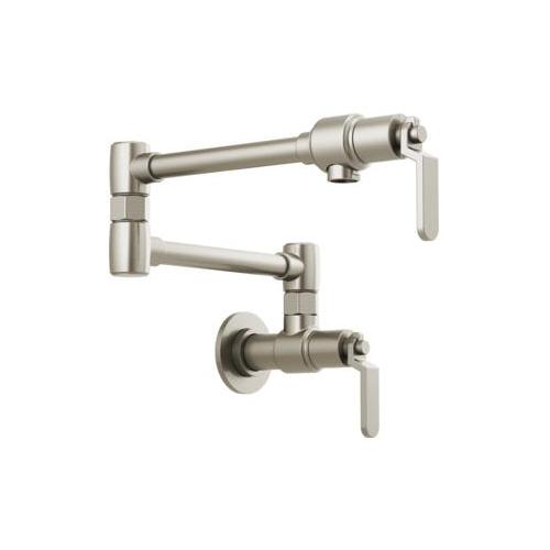 Brizo® 62844LF-SS Litze® Pot Filler, Commercial/Residential, 4 gpm Flow Rate, Swing Spout, Stainless Steel, 2 Handles, Import