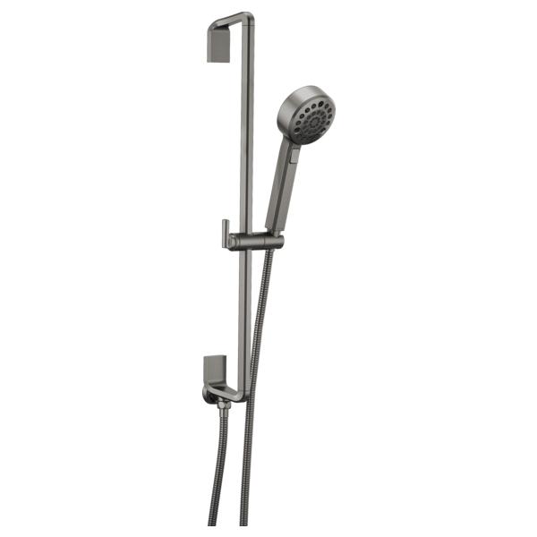 Brizo® 88798-SL Levoir™ Multi-Function Hand Shower With 23-25/32 in L Slide Bar, 3-15/16 in Dia, 1.75 gpm Flow Rate, 60 to 82 in L Hose, 1/2-14 NPSM Connection, Luxe Steel, Import