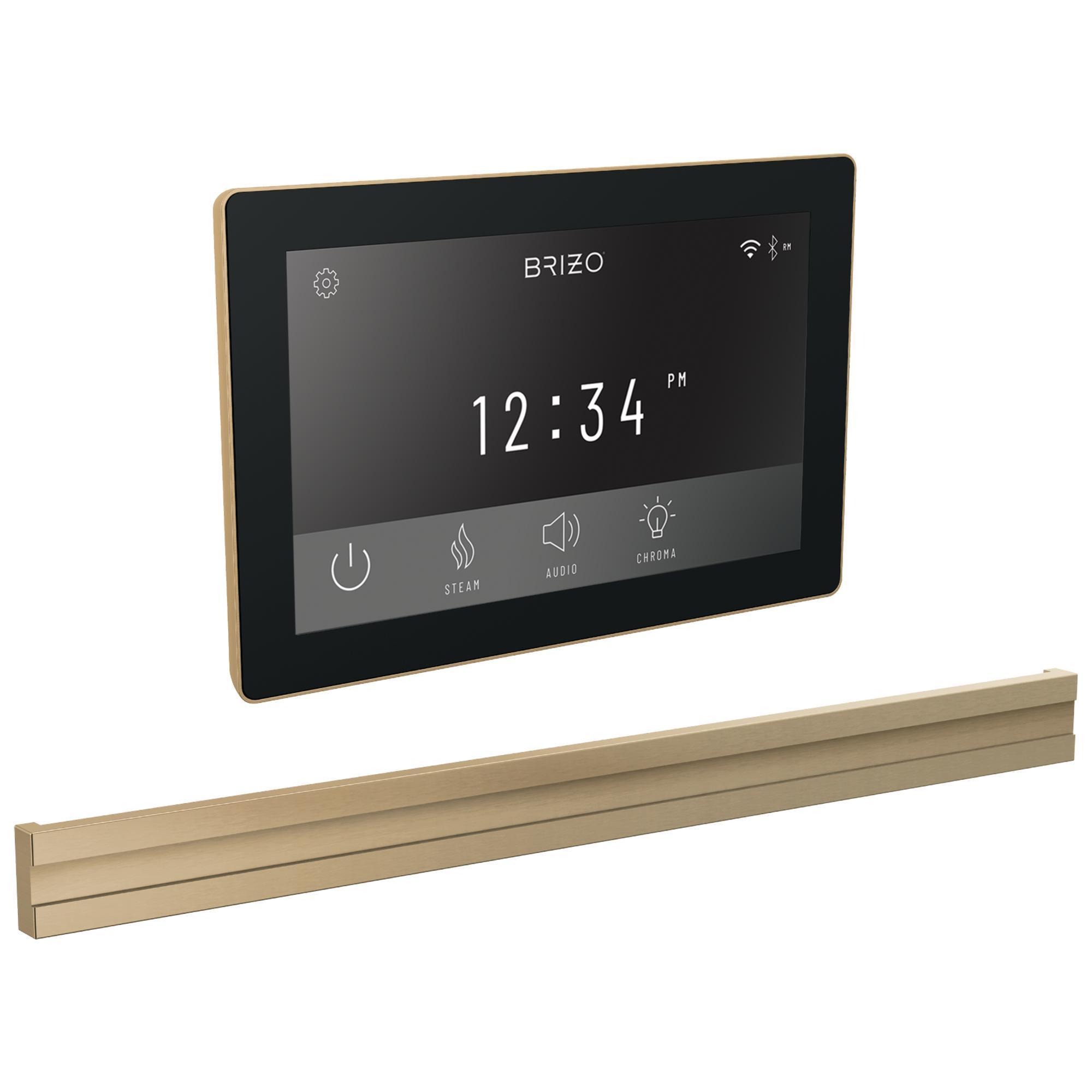 Brizo® 8CB-600S-GL-L Bilateral Steam Shower Control, Digital Display, Lumicoat Luxe Gold, Domestic