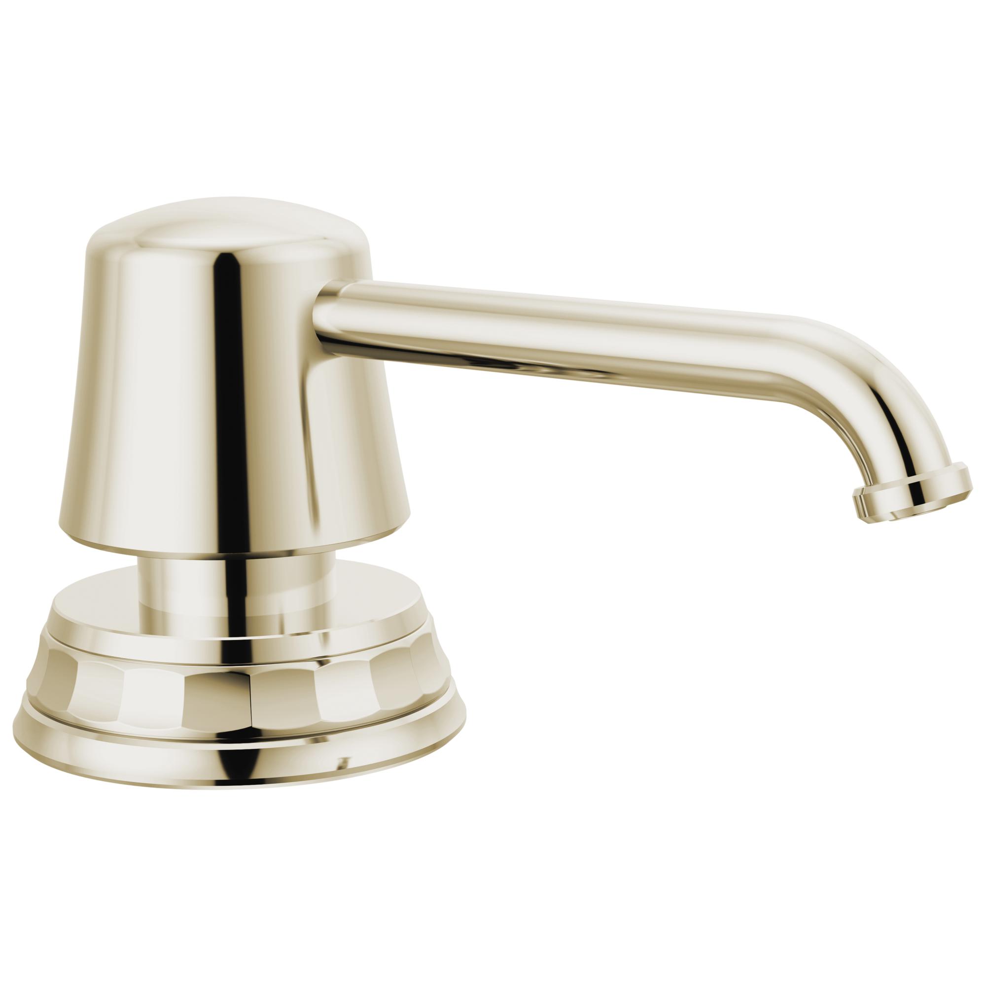 Brizo® RP101658PN Soap Dispenser, 15 oz Capacity, 5 in OAL, Deck Mounting, Brass, Import