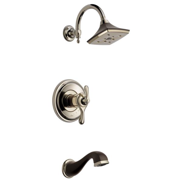 Brizo® T60485-PNCO TempAssure® Tub and Shower Faucet Trim, 2 gpm Shower, Cocoa Bronze/Polished Nickel