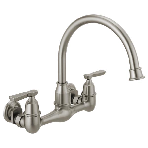 DELTA® 22722LF-SS Kitchen Faucet, 1.8 gpm Flow Rate, Stainless, 1 Handles, Import