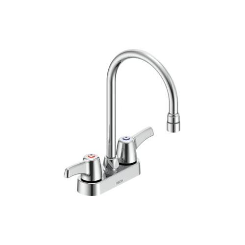 DELTA® 27C4953 TECK® Heavy Duty Lavatory Sink Faucet, Polished Chrome, 2 Handles, 0.5 gpm Flow Rate