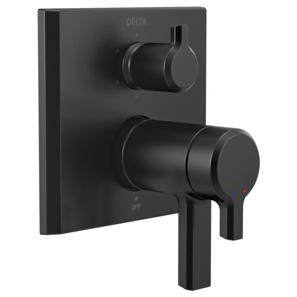 DELTA® T27T999-BL TempAssure® 17T Valve Trim With 6-Setting Integrated Diverter, 7.2 gpm Valve, Matte Black