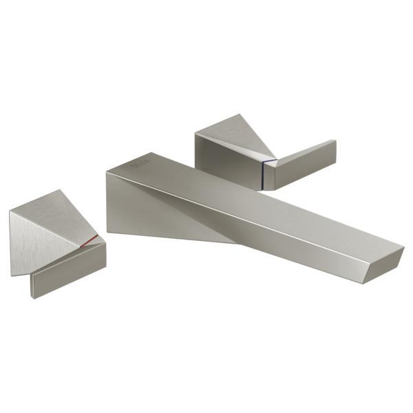DELTA® T3543LF-SS-PR-WL Trillian™ Bathroom Faucet Trim, Commercial/Residential, 1.2 gpm Flow Rate, 8 in Center, Lumicoat™ Stainless, 2 Handles