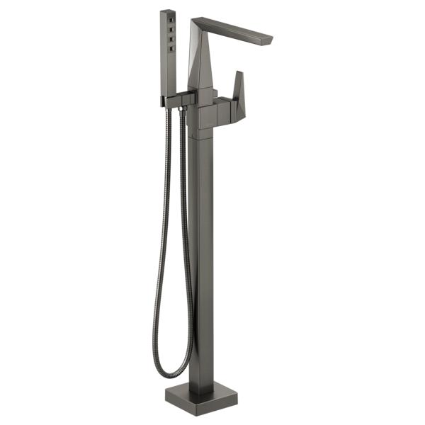 DELTA® T4743-KS-PR-FL Trillian™ Roman Tub/Whirlpool Faucet Trim, 1.75 gpm Handshower/10 gpm Spout Flow Rate, Lumicoat™ Black Stainless, 1 Handles, Import, Commercial/Residential