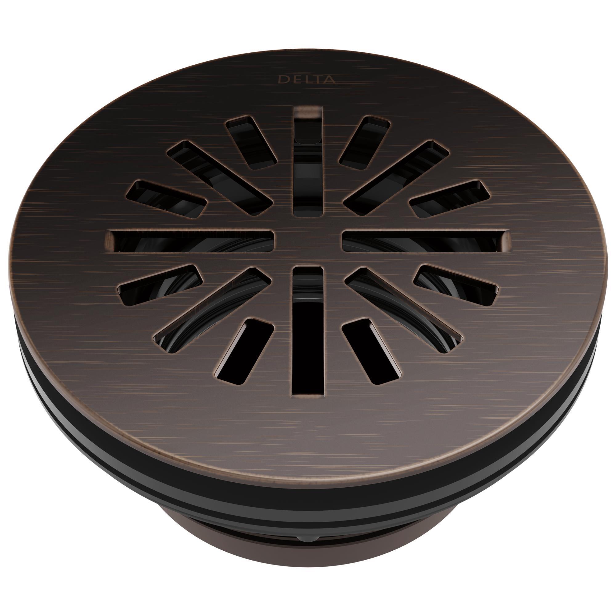 DELTA® DT051411-RB Round Shower Drain, 4 in Nominal, Brass Drain, Import