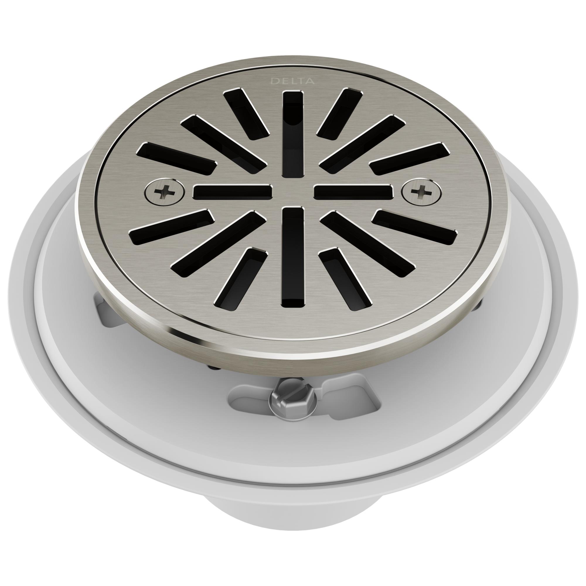 DELTA® DT061411-SS Round Shower Drain, 4 in Nominal, Import