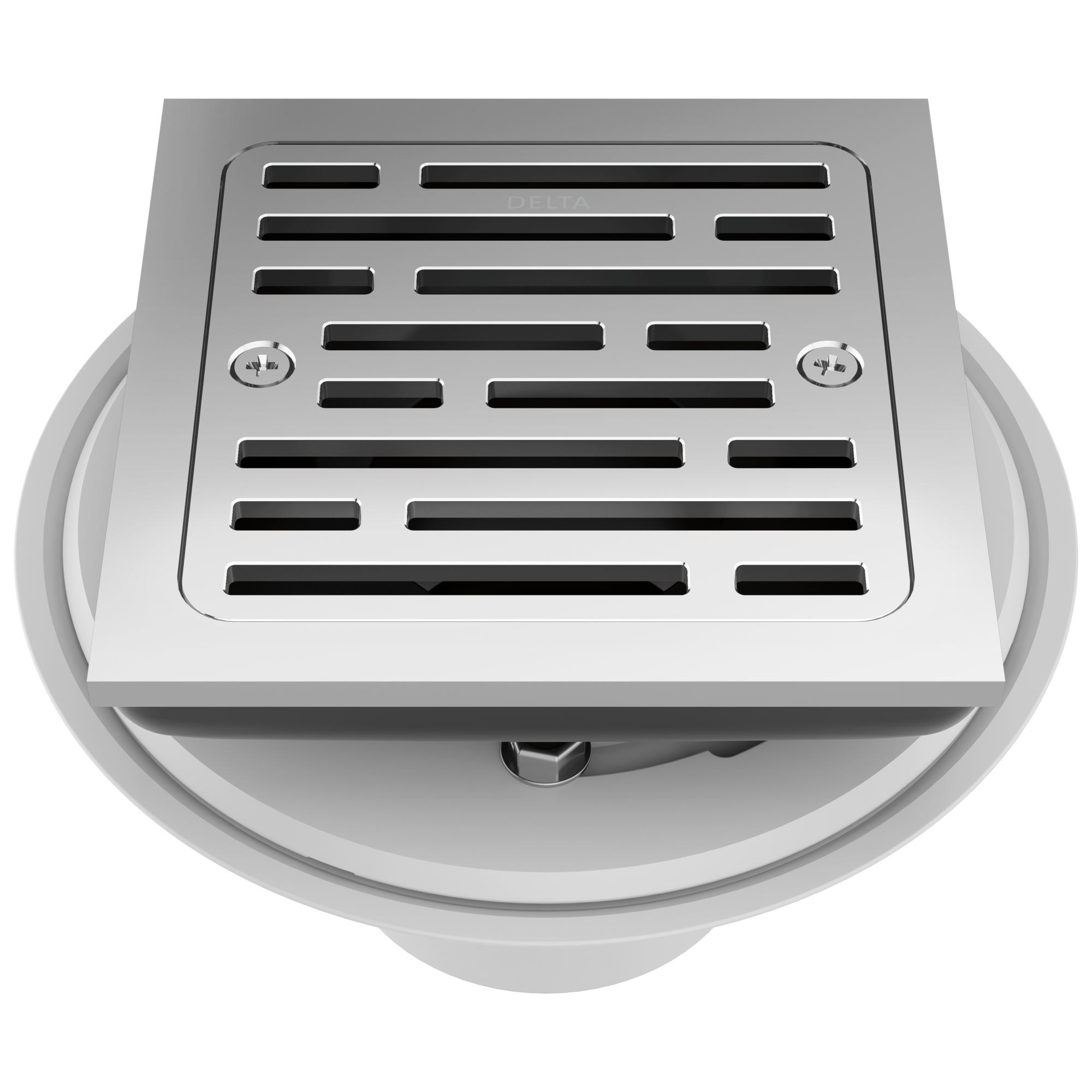 DELTA® DT062412 Square Shower Drain, 4 in Nominal, Import