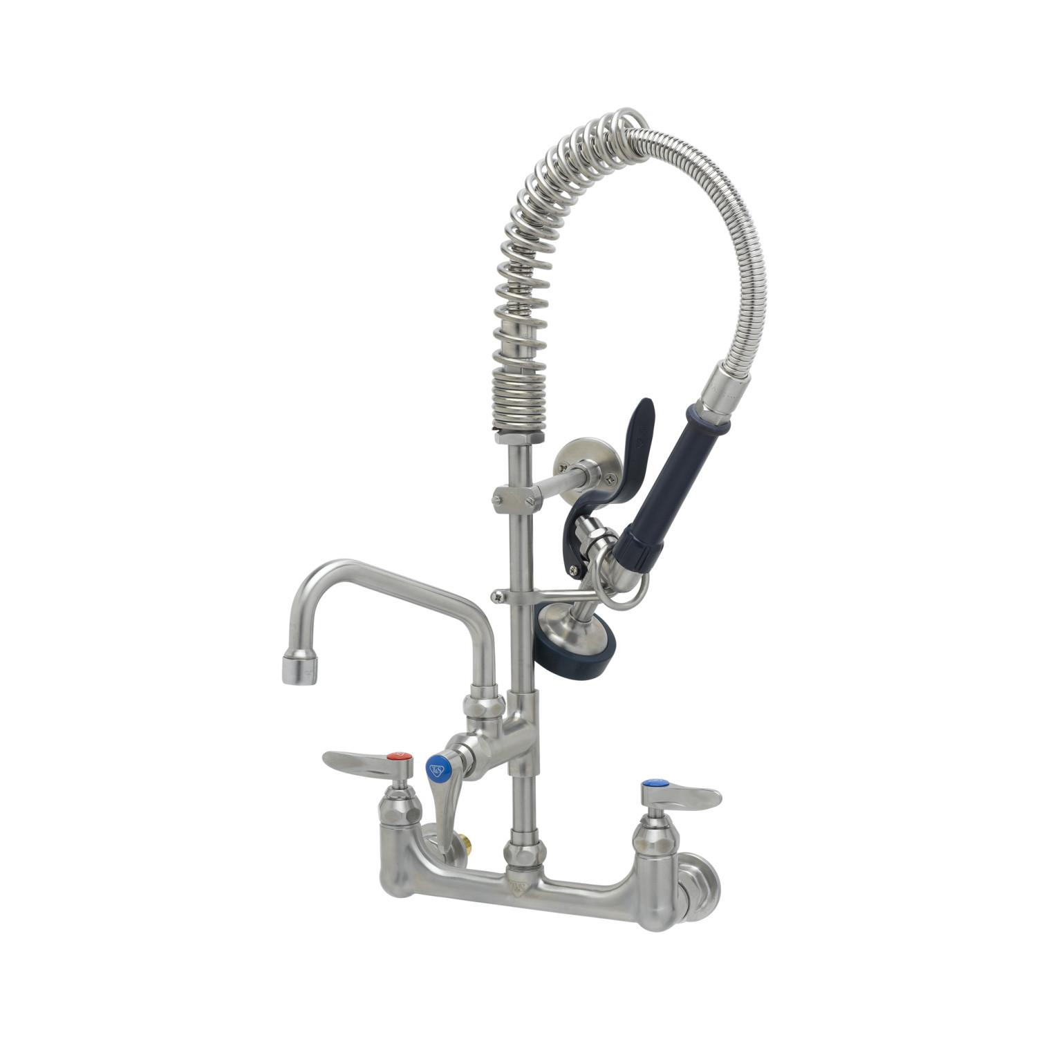 EverSteel SMPK-8WLN-06 Pre-Rinse Faucet, 1.15 gpm Flow Rate, 8 in Center, Swivel Spout, 3 Handles