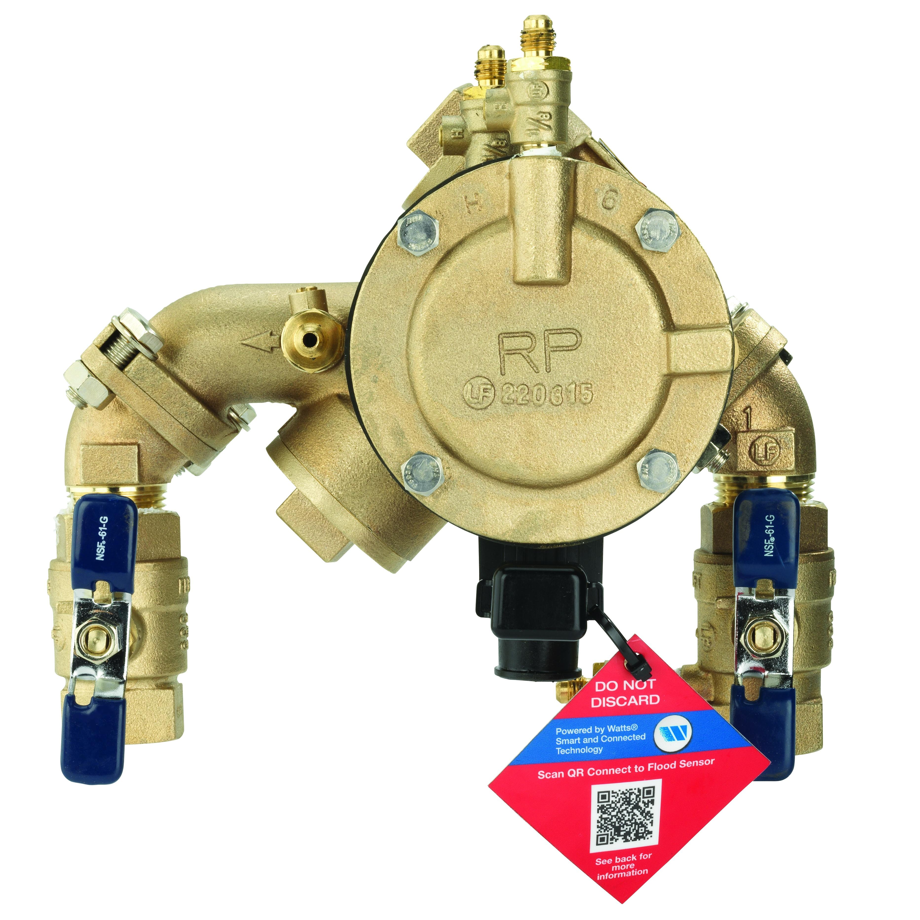 Febco® F825EYA 825YA N-Pattern Backflow Preventer with Flood Sensor, 1 in Nominal, NPT End Style, Quarter-Turn Ball Valve, Reduced Pressure Zone, Import