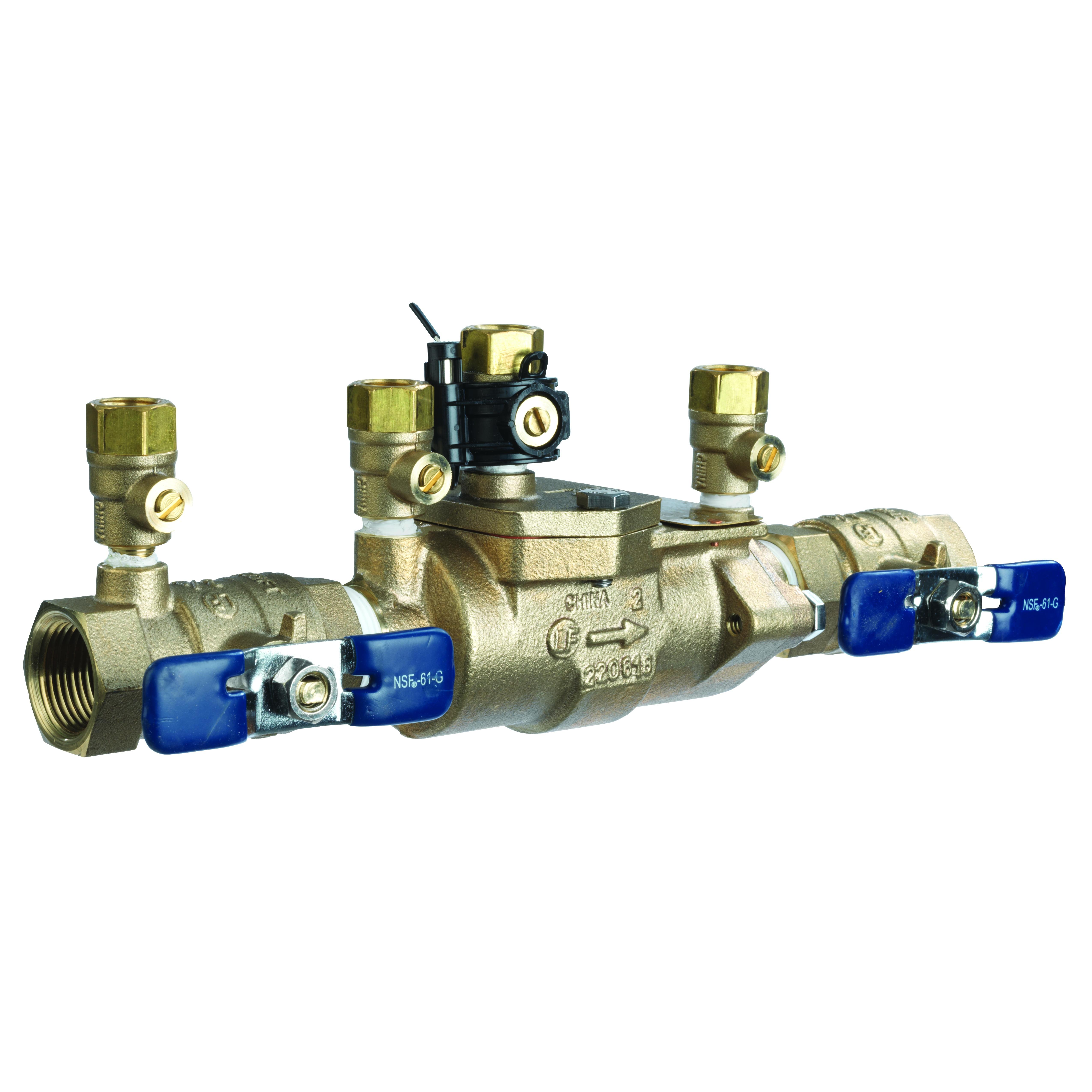 Febco® T1113 850 Small Straight Backflow Preventer Assembly with Freeze Sensor, 1 in Nominal, NPT End Style, Quarter-Turn Ball Valve, Dual Check, Import
