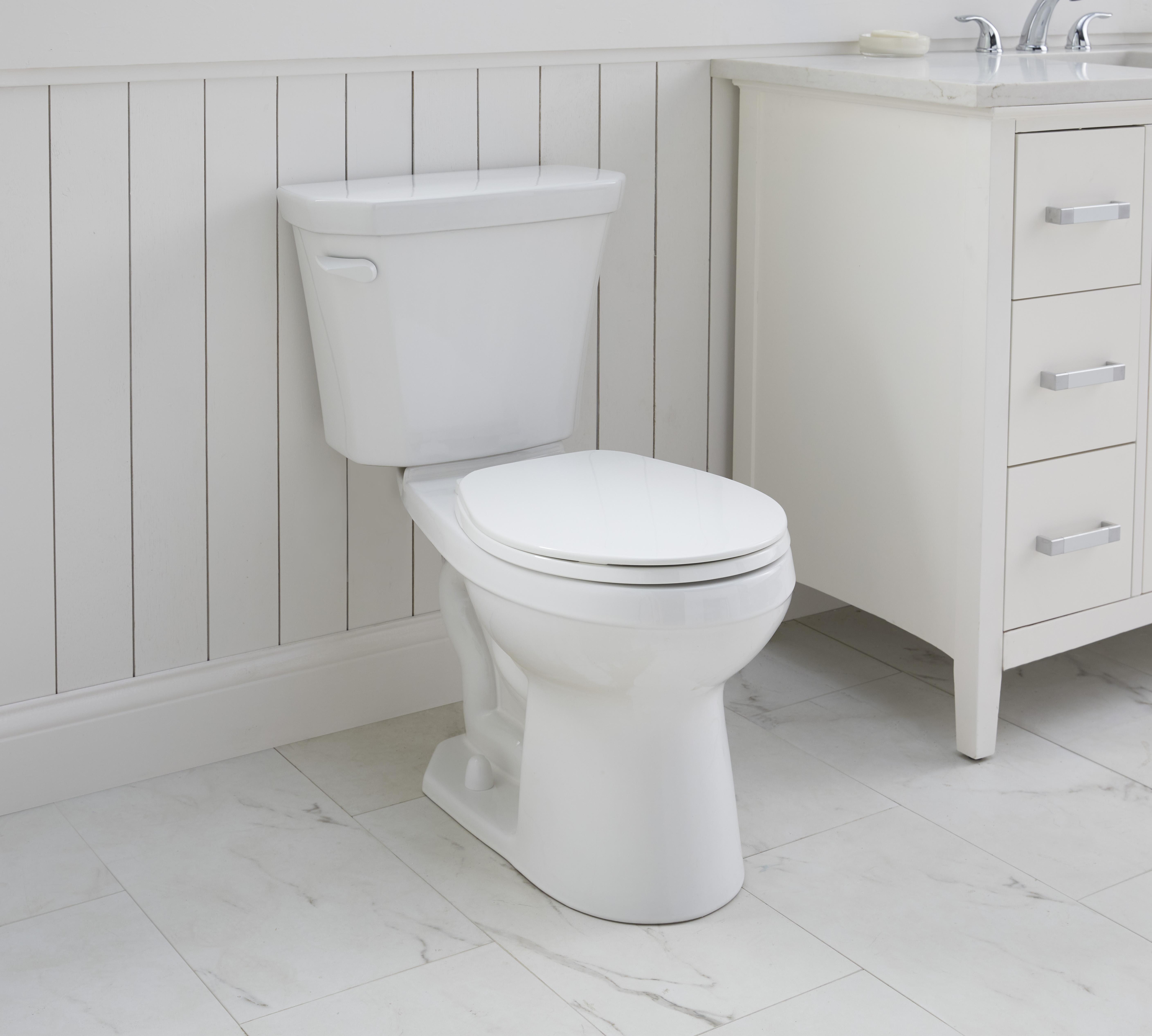 Gerber® GWS31502 2-Piece Toilet, Viper, Round Bowl, 15-1/2 in H Rim, 12 in Rough-In, 1.28 gpf Flush Rate, White, Import