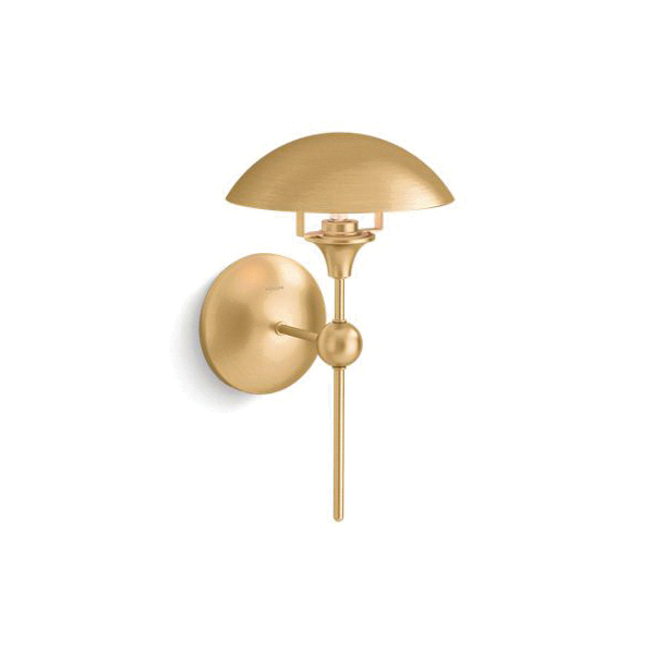 Kohler® 27944-SC01-2GL Vorleigh™ K-27944-SC01 Sconce, (1) Type G Lamp, 120 V, Brushed Modern Brass Housing