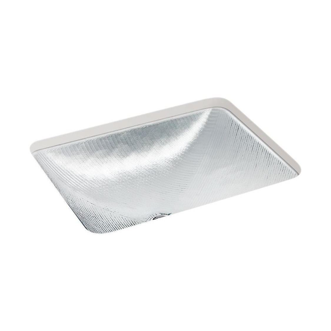 Kohler® 28823-B11 28823 Yepsen Bathroom Sink, Rectangular Shape, 6-1/16 in H x 15-1/2 in W x 19-15/16 in D, Under Mounting, Glass, Ice