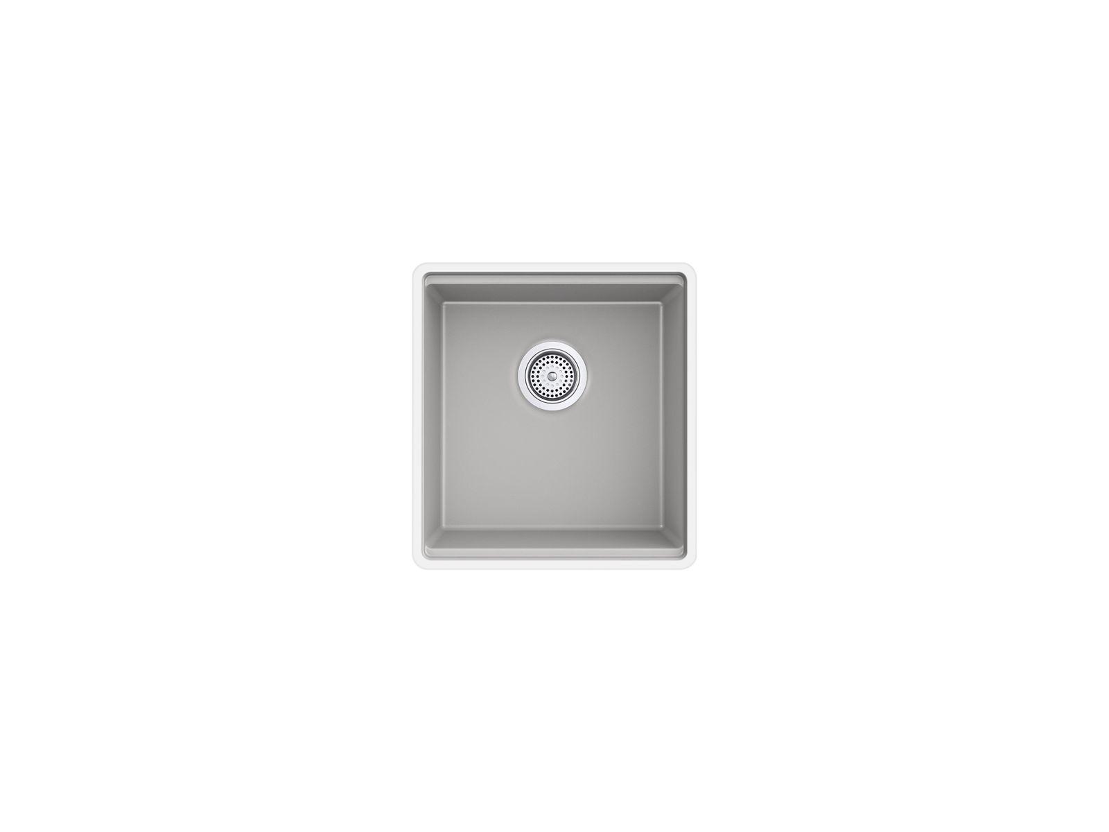Kohler® 33711-CM1 K-33711 Billings Bar Sink, Matte Black, Rectangle Shape, 15-1/4 in L x 15-9/16 in W Bowl x 8 in D Bowl, 8-5/8 in H x 18-5/16 in W x 17-1/2 in L, Undermount Mounting, Neoroc Composite
