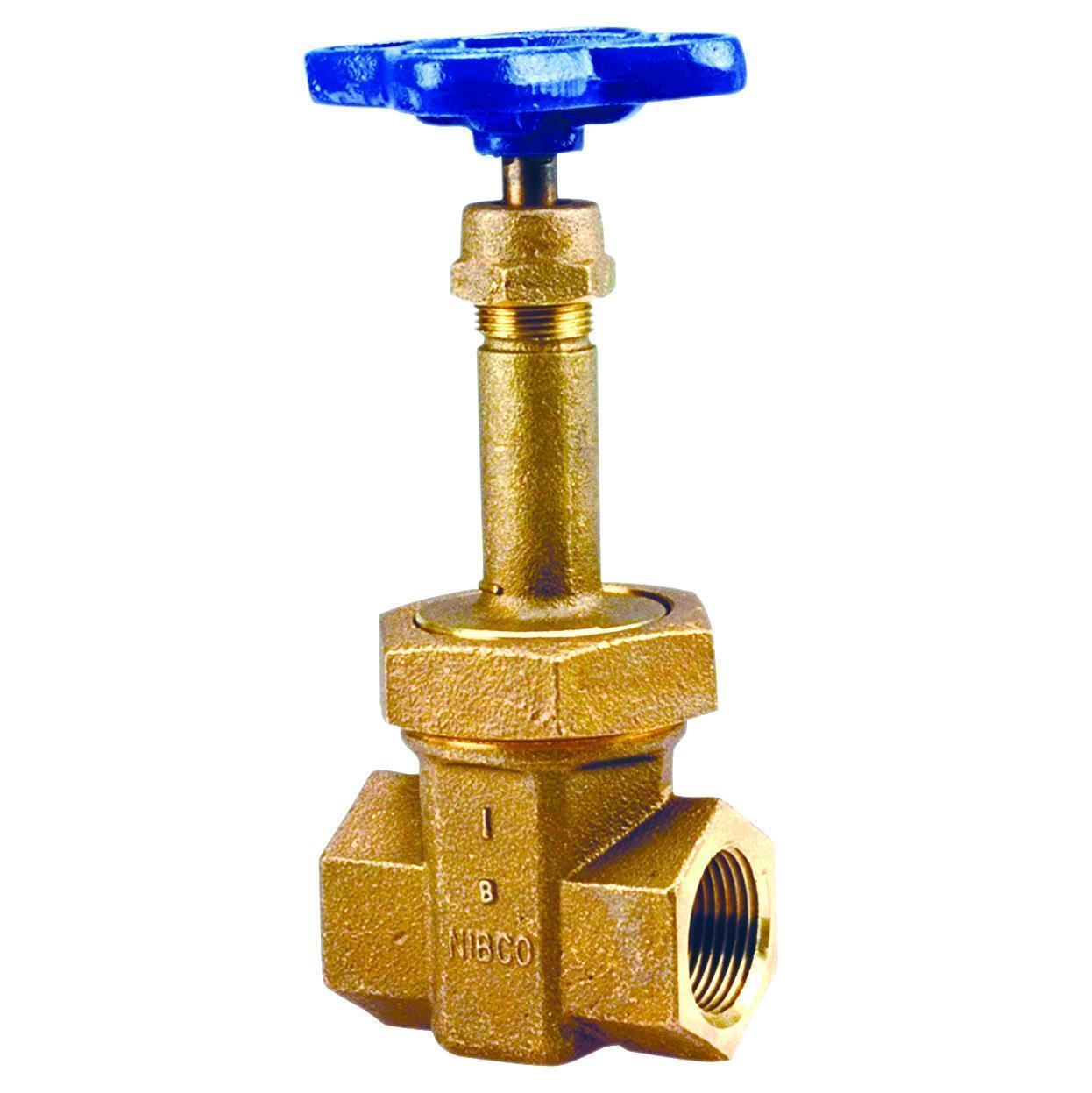 NIBCO® NL2H00A T-174-A Block Pattern Gate Valve, 1 in Nominal, Threaded End Style, 300 lb, Bronze Body, Handwheel Actuator, Domestic