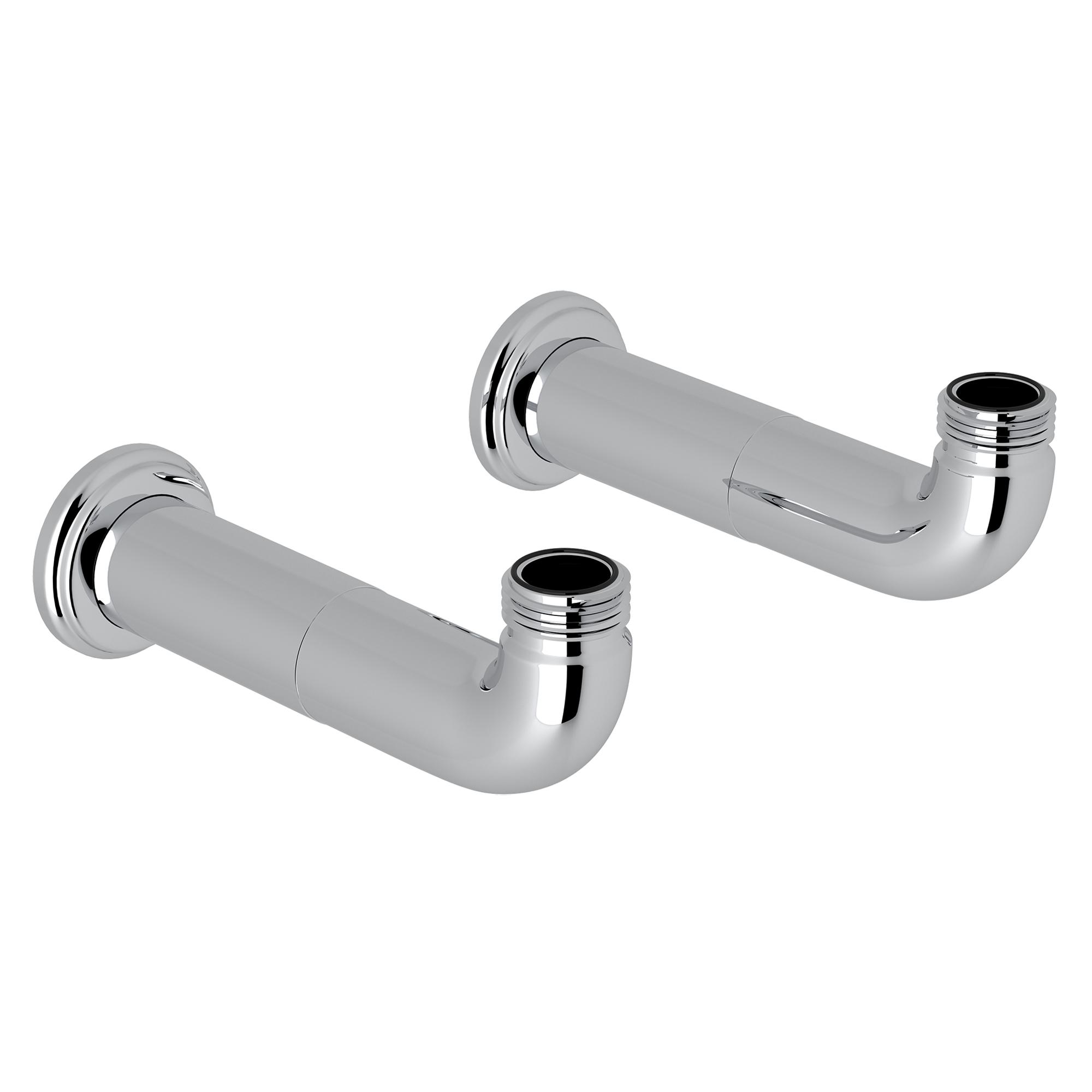 Perrin & Rowe U.6389APC P&R Cross Collection Handshower Outlet Mount Riser Pair, Chrome, Import