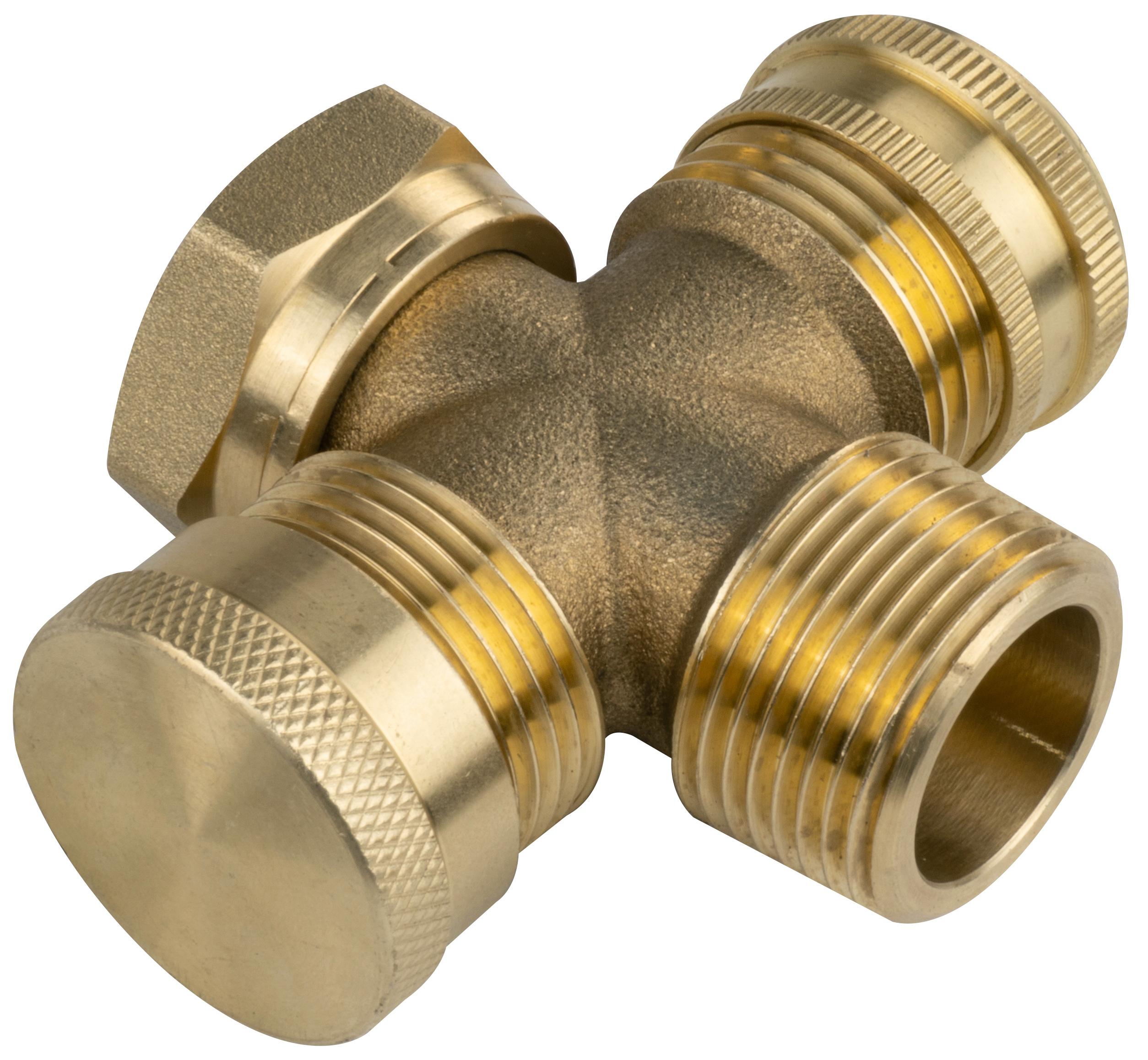 Sioux Chief 687-3SMMH 687 Water Heater Cross Adapter, For Use With 687 Series water heater, 3/4 in FIP Swivel x 3/4 in MIP x 3/4 in MHT, Brass/EPDM