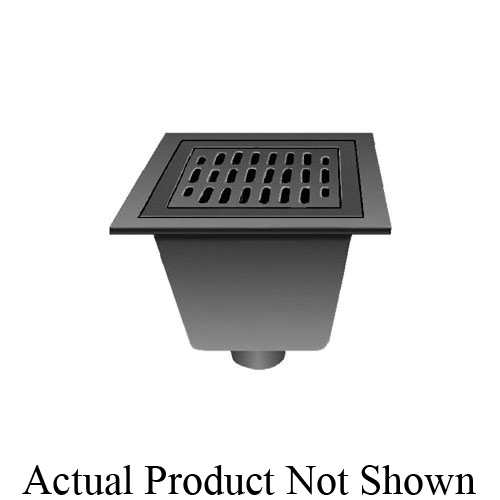 Smith® 2632T03 Light Duty Hopper Floor Drain, 3 in Outlet, Thread Connection, 10 in, Cast Iron Drain