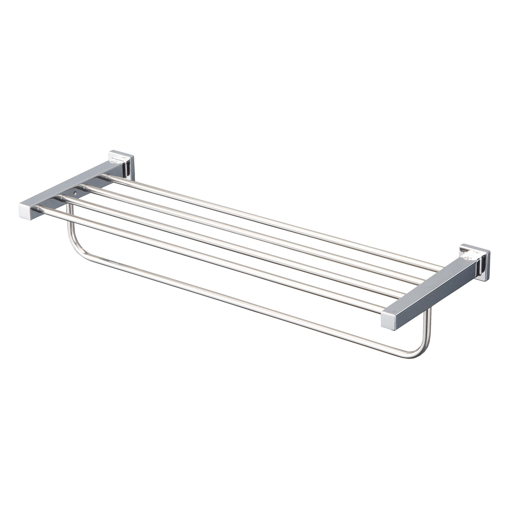 Toto® YTS408BU#CP Square Towel Shelf With Hanging Bar, 23-5/8 in L x 7-7/8 in W x 1-3/4 in H, Import