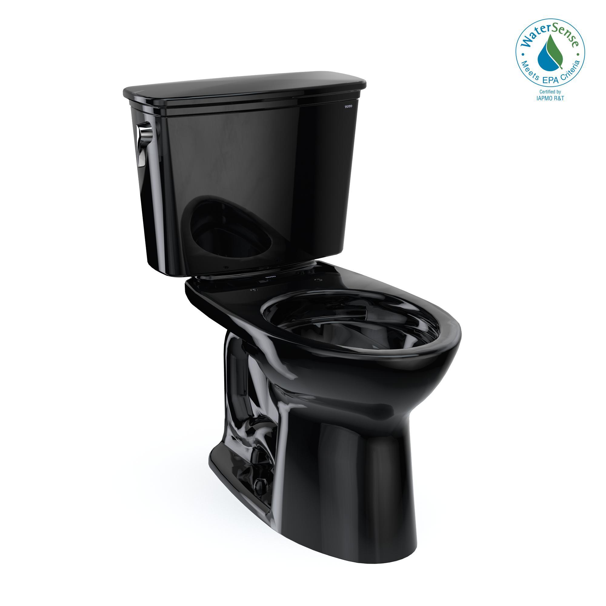Toto® CST786CEF#51 Universal Height Transitional 2-Piece Toilet, Drake®, Elongated Bowl, 16-1/8 in H Rim, 12 in Rough-In, 1.28 gpf, Ebony, Import