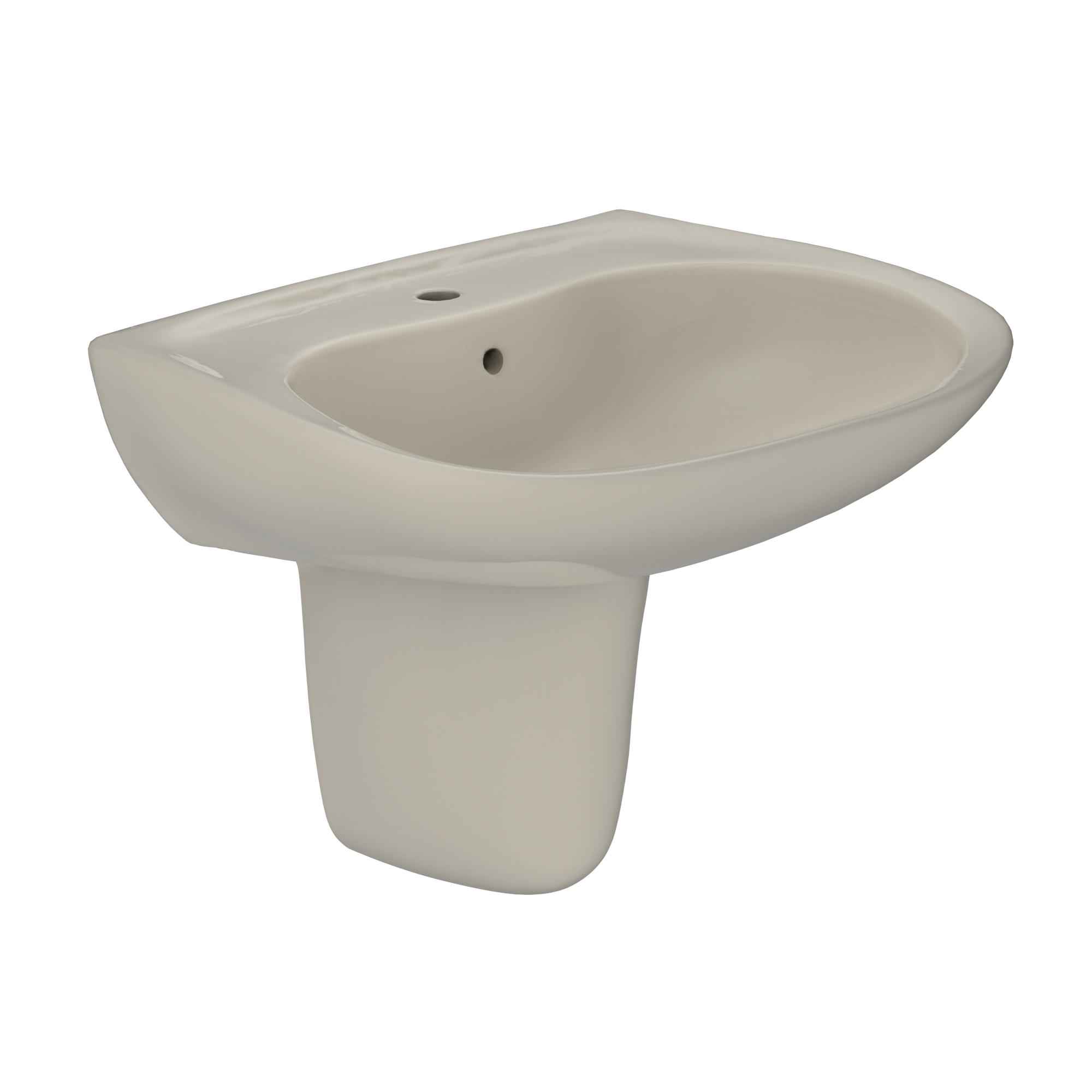 Toto® LHT242G#03 Lavatory With Rear Overflow and Shroud, Prominence®, Oval Shape, 26 in W x 21-1/2 in D, Wall Mount, Vitreous China, Bone, Import
