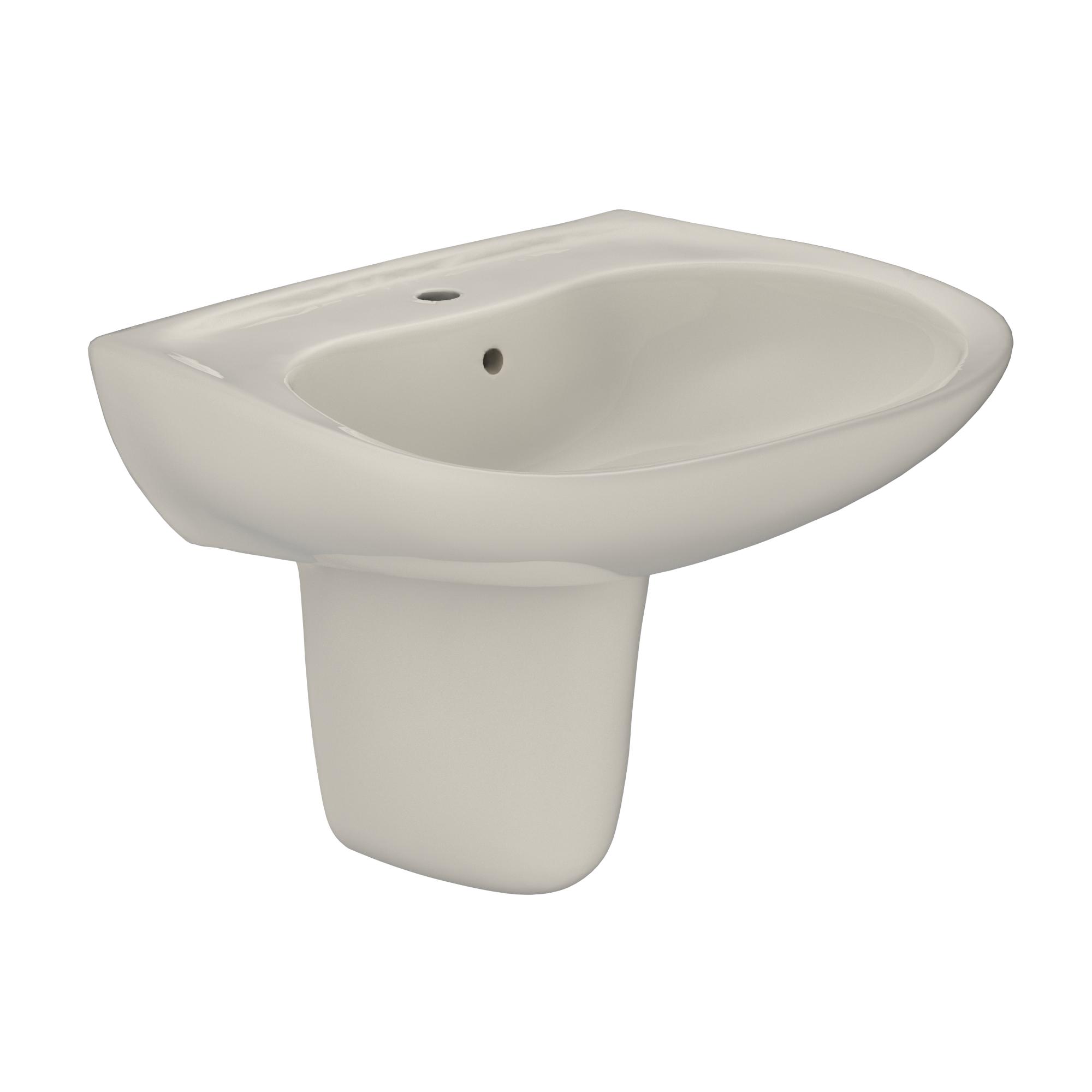 Toto® LHT242G#12 Lavatory With Rear Overflow and Shroud, Prominence®, Oval Shape, 26 in W x 21-1/2 in D, Wall Mount, Vitreous China, Sedona Beige, Import