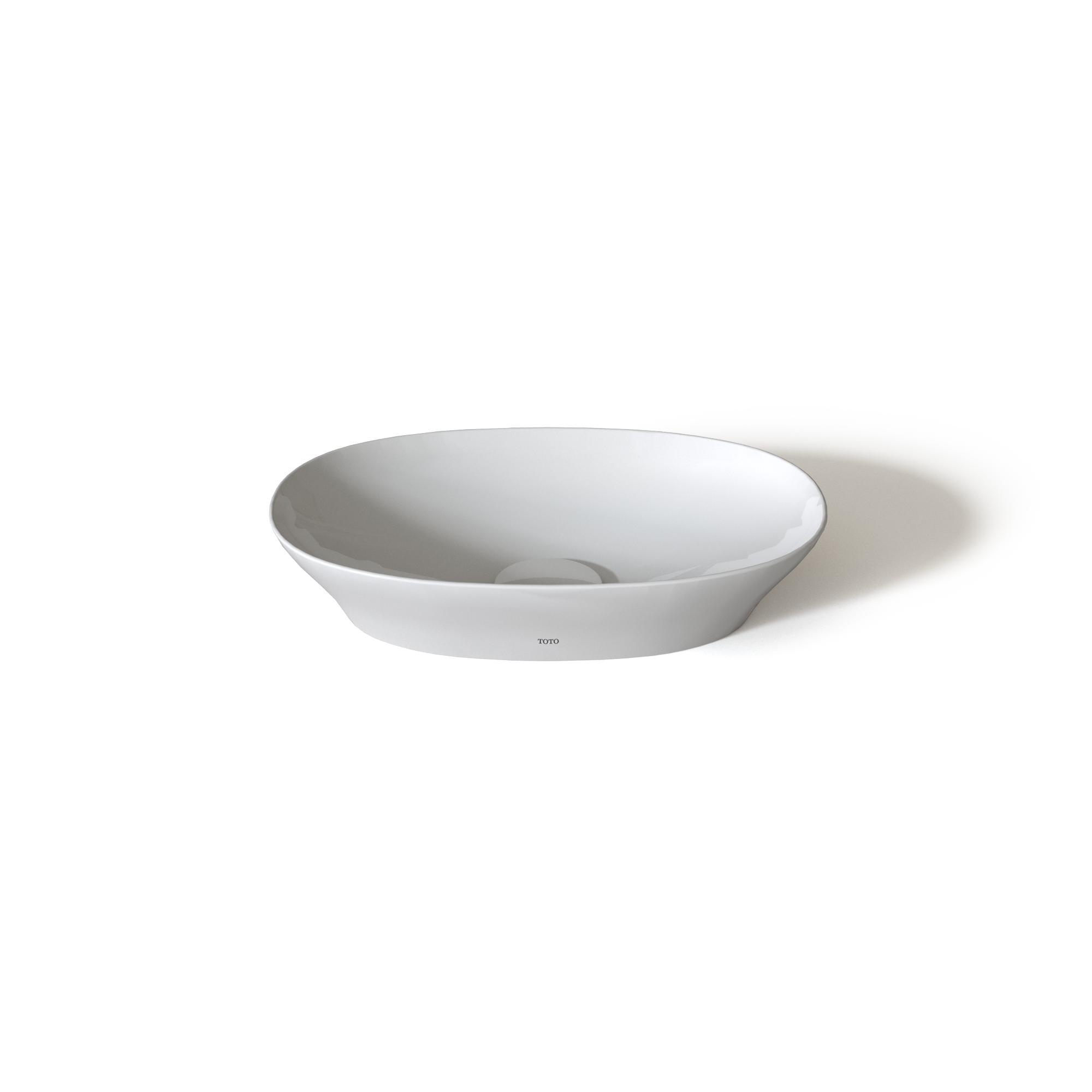 Toto® LT473G#01 Vessel Bathroom Sink With CEFIONTECT® Ceramic Glaze, Kiwami® Renesse, Oval Shape, 10-1/4 in L x 15-3/4 in W x 3-1/8 in H, Ceramic, Cotton White, Import